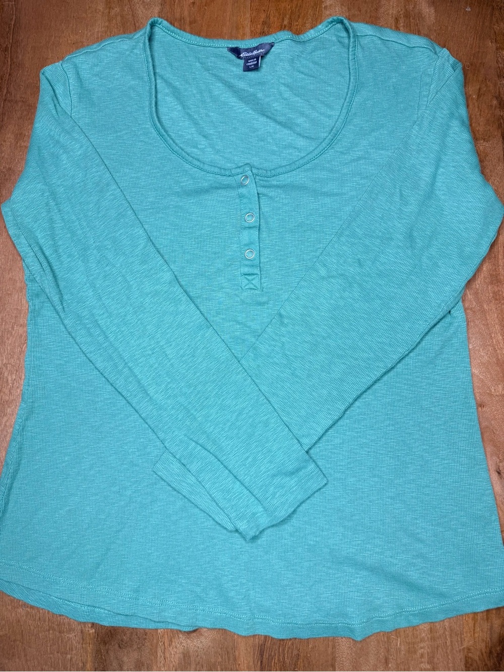 Eddie Bauer Green Long-Sleeve Henley Top